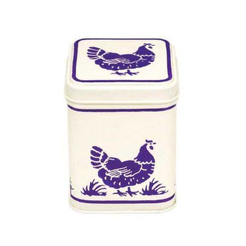 Emma Bridgewater Small Square Tin Blue Hens 76x76x93mm image number 0